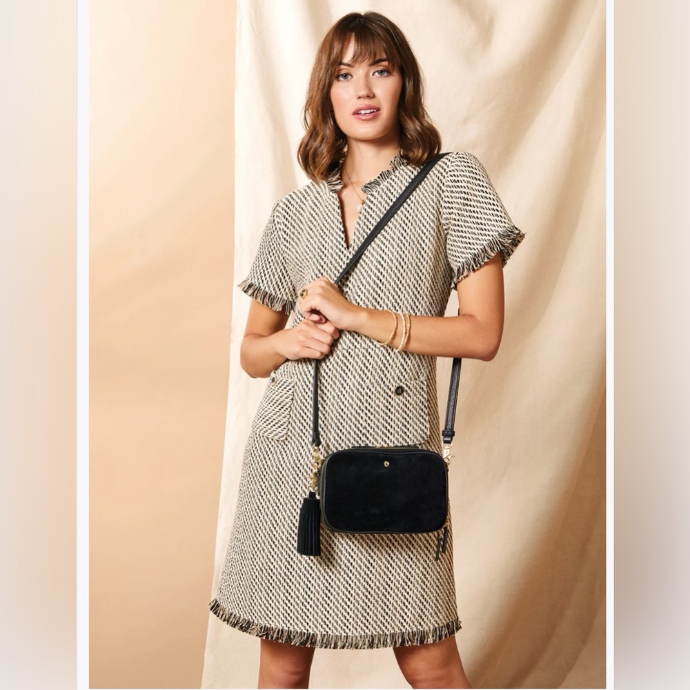 Willette Tweed Dress - Ivory Black Tweed
